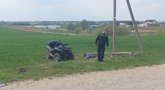 Tragedija Šiaulių rajone: įlėkęs į stulpą žuvo keturračio vairuotojas (Egidijaus Anglickio nuotr.)