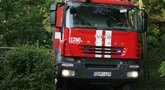 Vilniuje kilo gaisras: sudegė pagalbinis pastatas (nuotr. Broniaus Jablonsko)
