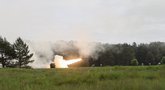 Lietuvos ir JAV kariuomenių kovinio šaudymo pratybos iš reaktyvinės salvinės ugnies sistemos HIMARS. ELTA / Matas Baranauskas  
