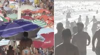 Nufilmavo pergrūstus Rio de Žaneiro paplūdimius: nesilaiko jokių COVID-19 rekomendacijų   