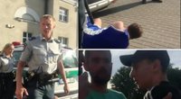 Nufilmavo policininko agresijos protrūkį: po pareigūno veiksmų krito lyg pakirstas (nuotr. facebook.com)