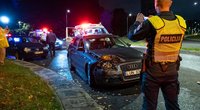 Girta vairuotoja Erfurto gatvėje apdaužė tris stovinčius automobilius (nuotr. Broniaus Jablonsko)