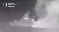 Ukrainos žvalgyba: sunaikintame 55 mln. eurų vertės Rusijos laive buvo ir sraigtasparnis su amunicija (nuotr. SCANPIX)