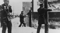 JAV policija dalyvauja susišaudyme, 1934-ieji (nuotr. Vida Press)