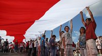 Minskas tokios minios dar nematė – šimtatūkstantinis maršas reikalavo laisvės ir Lukašenkos pasitraukimo (nuotr. SCANPIX)