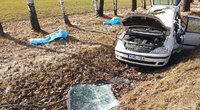 Kraupi nelaimė kelyje Vilkaviškis–Marijampolė: žuvo 2 žmonės (nuotr. Raimundo Maslausko)