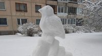 Skulptūra iš sniego Viršuliškėse (nuotr. Henrikas Giedrys)  