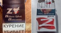 Neįtikėtina: Rusijoje pradėjo pardavinėti „Z“ ir „V“ cigaretes (nuotr. stop kadras)