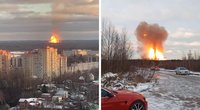 Netoli Sankt Peterburgo – didžiulis sprogimas: liepsnoja dujotiekis (nuotr. Telegram)