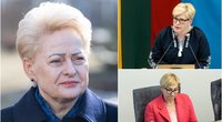 Dalia Grybauskaitė apie savivaldybių išmokų skandalą: „Dabar svarbiausia nepradėti gaudyti po vieną“ (tv3.lt koliažas)