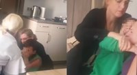 : nufilmuota, kaip Palangos vaikų teisės ir policija paima vaiką iš mamos (nuotr. stop kadras)