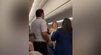 Lėktuve nufilmavo motinos siautėjimą: nei keleiviai, nei įgula nesuprato, kas vyksta (nuotr. stop kadras)