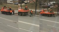 Nufilmavimo, kaip Vilniuje tvarkomos duobės: kelios saujos asfalto ir trypimas kojomis (TV3 koliažas)  