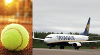 Pasakė, kaip panaudoti teniso kamuoliuką lėktuve (tv3.lt fotomontažas)