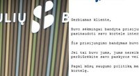 Šiaulių banku apsimetantys sukčiai gyventojams siunčia laiškus (nuotr. facebook.com)