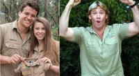 Bindi Irwin su vyru ir Steve Irwin (tv3.lt fotomontažas)