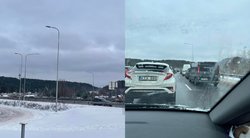 Vilniuje susidūrė trys automobiliai: dėl avarijos susidarė spūstys (nuotr. facebook.com)