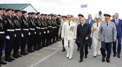V. Putinas lankosi Kaliningrade, jam iš kairės matyti V. Kravčukas (nuotr. SCANPIX)