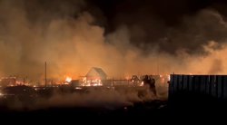 Rusijoje – didžiulis gaisras: liepsnos apėmė miestą, plinta į pastatus (nuotr. Telegram)