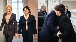 Pirmoji ponia susitinka su Lenkijos pirmąja ponia Agata Kornhauser-Duda (Nuotr. LR prezidentūra)  