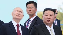 V. Putinas ir Kim Jong Unas (nuotr. SCANPIX)