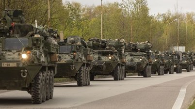  Į Lietuvą pratyboms atvyksta JAV karinė technika (Lietuvos kariuomenės nuotr.)