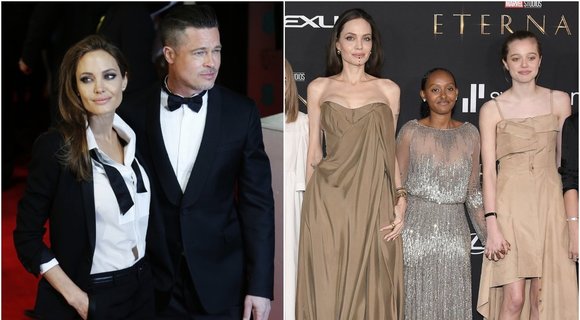 Angelina Jolie, Bradas Pittas su vaikais  