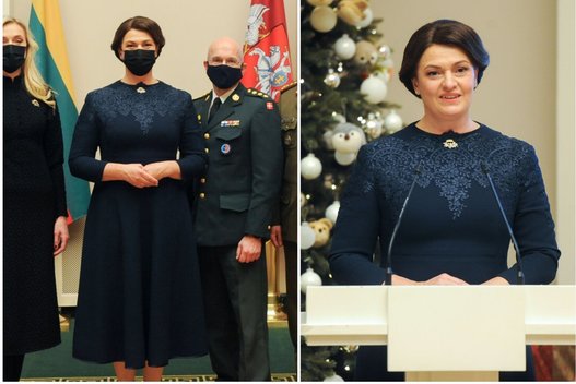 Pirmoji ponia Diana Nausėdienė padėkojo Lietuvą saugantiems kariams (Nuotr. Lietuvos Respublikos Prezidento kanceliarijos/Viltės Domkutės)  