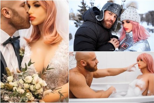 Kazachstane gyvenantis vyras visai neseniai vedė savo mylimąją Margo – guminę sekso lėlę (nuotr. Instagram)