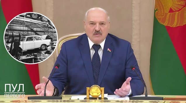 Lukašenka nebegauna „mersedesų“: sėsim prie „moskvičių“ vairo, o kas čia tokio? (nuotr. SCANPIX) tv3.lt fotomontažas