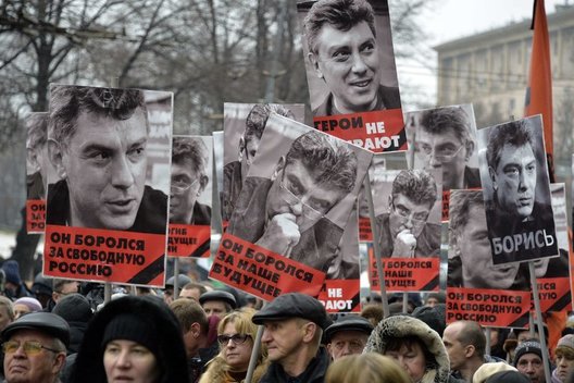 Maskvoje vyksta eisena nužudytam Borisui Nemcovui atminti (nuotr. SCANPIX)