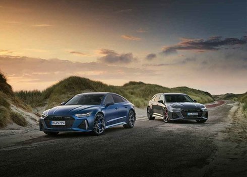 „Audi“ pristatė efektyvesnes ir pajėgesnes „RS6 Avant Performance“ ir „RS7 Sportback Performance“ versijas
