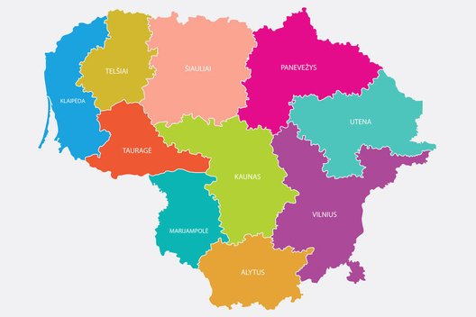 Lietuvos žemėlapis (nuotr. Fotolia.com)