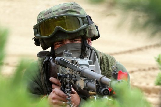 Lietuvos karys treniruotėje (nuotr. AFP/Scanpix)  