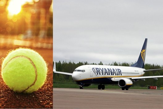 Pasakė, kaip panaudoti teniso kamuoliuką lėktuve (tv3.lt fotomontažas)