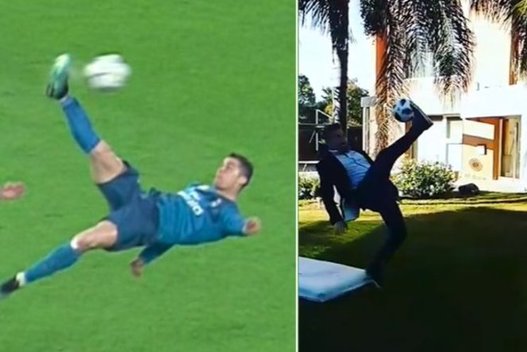 Pabandė atkartoti legendinį Ronaldo smūgį: tokios baigties nesitikėjo niekas (nuotr. Instagram)