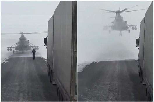 Neįtikėtina, dėl ko šis sraigtasparnis nusileido viduryje kelio (nuotr. YouTube)
