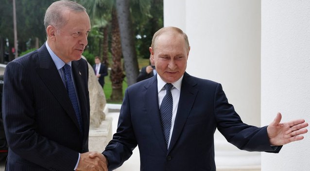 Recepas Tayyipas Erdoganas ir Vladimiras Putinas (nuotr. SCANPIX)