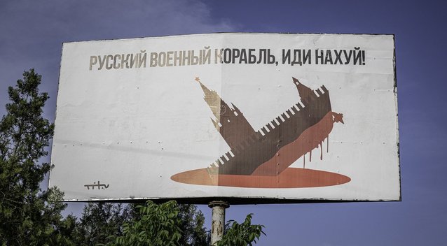 Reklaminis stendas Odesoje (nuotr. SCANPIX)