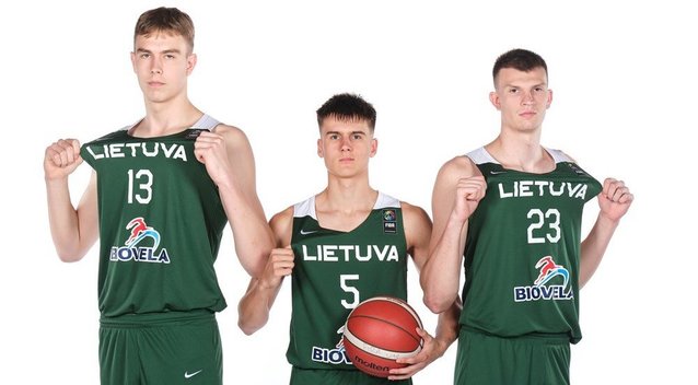 Motiejus Krivas, Kajus Kublickas ir Paulius Murauskas (nuotr. FIBA)