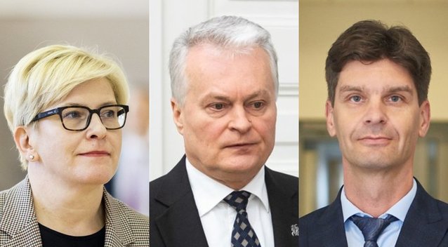 Ingrida Šimonytė, Gitanas Nausėda ir Ignas Vėgėlė  