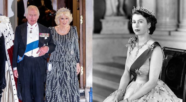 Karalienė Camilla dėvėjo mėgstamiausią Elžbietos II tiarą (nuotr. SCANPIX)