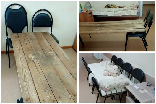 Niūri Rusijos realybė: ligoninėje – lovos iš lentų ir kėdžių (nuotr. VK.com)