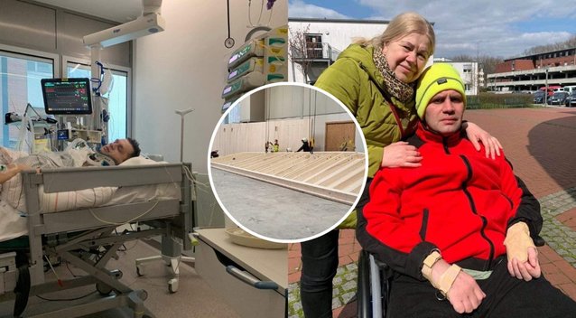 Po sunkios traumos darbe Vokietijoje pusė Artūro kūno paralyžiuota: artimieji meldžia padėti (tv3.lt fotomontažas)