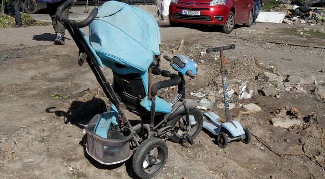Vaikiškas vežimėlis Ukrainoje (nuotr. SCANPIX)
