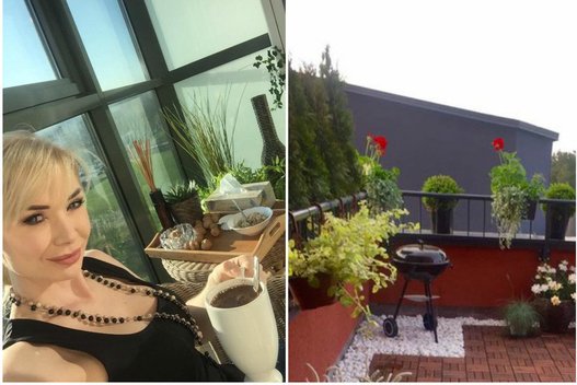 Natalija Bunkė džiaugiasi naujų namų terasa (nuotr. facebook.com)  