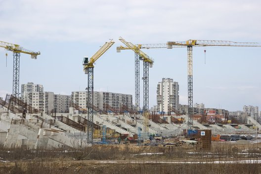 Nebaigtos Nacionalinio stadiono statybos (nuotr. Fotodiena.lt/Juliaus Kielaičio)
