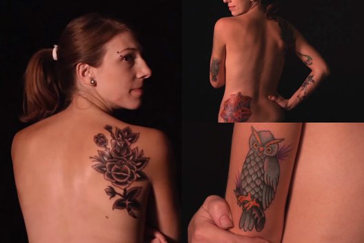 Šimtmečio tatuiruočių tendencijos įamžintos vienos merginos kūne (nuotr. YouTube)