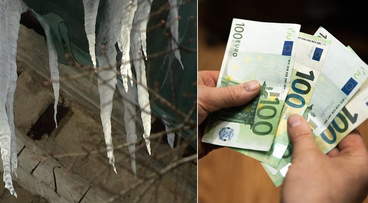 Nepašalinus varveklių ar sniego luitų gali grėsti ir 600 eurų baudos (tv3.lt koliažas)