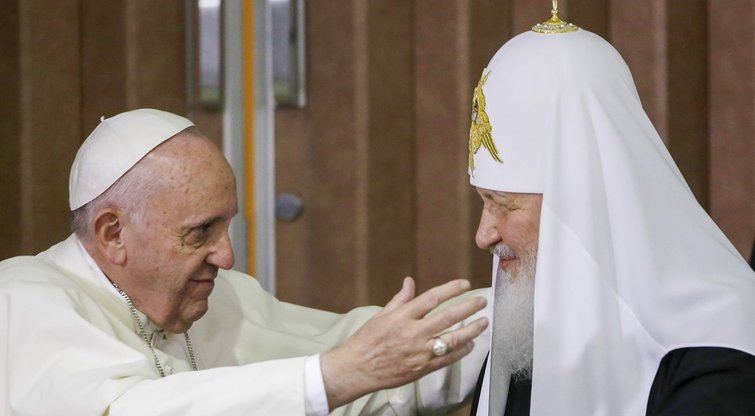 Popiežius Pranciškus ir patriarchas Kirilas, 2016-ieji (nuotr. SCANPIX)